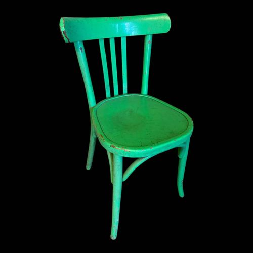 Chaise Bistrot Ancienne Style BAUMANN Bois Tourn Vert Vintage bois