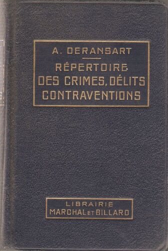 Repertoire Des Crimes,Delits,Contraventions