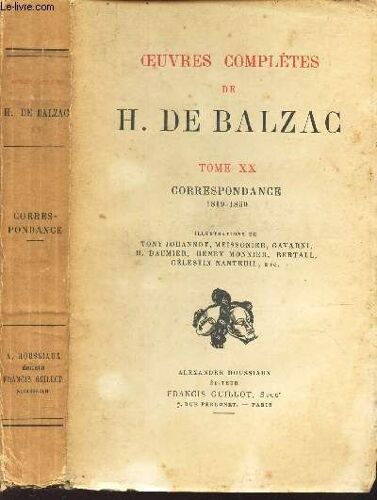 Correspondance 1819-1850 / Tome Xx De La Collection Oeuvres Completes De H. De Balzac