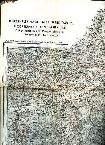Artaria S Touristenkarten Der Osterr : Alpen - Blatt Vii / Touristen-Stationen Und Schutz-Hutten Sowie Der Frequentirstesten Routen Und Bergtouren Mit Den Distanzen.