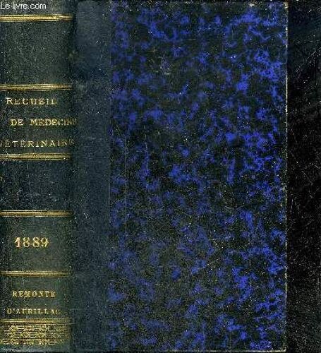 Recueil De Medecine Veterinaire Viie Serie Tome Vi - Remarques Sur L Accouplement Et Sur La Morsure Des Puces - Extension Et Généralisation Complète De La Méthode Des Points - Causerie Sur L(...)
