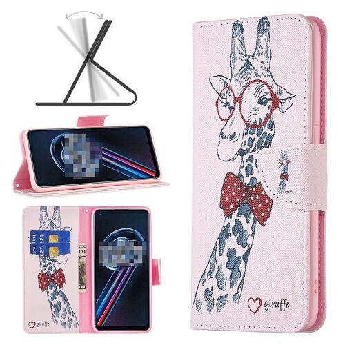 Saturcase Coque Pour Realme 9 Pro Plus, Beau Motif Pu Cuir Magnétique Flip Portefeuille Support Porte-Carte Protecteur Housse Étui Pour Realme 9 Pro Plus (Bo-7)