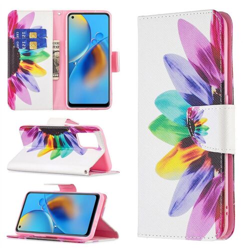 Saturcase Coque Pour Oppo A74 4g / F19 / Reno6 Lite, Beau Motif Pu Cuir Magnétique Flip Portefeuille Support Porte-Carte Protecteur Housse Étui Pour Oppo A74 4g / F19 / Reno6 Lite (Bo-2)