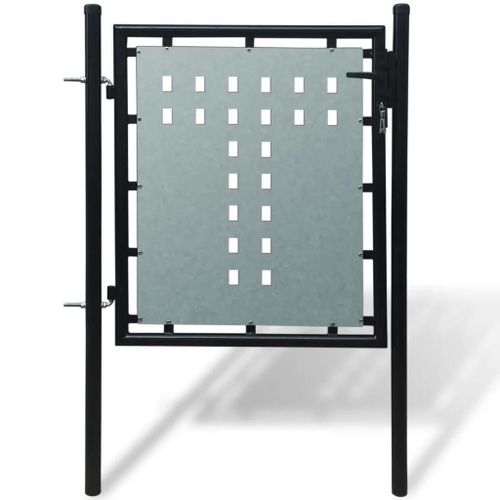 Prolenta Premium - Portail Simple De Clôture Noir 100x125 Cm