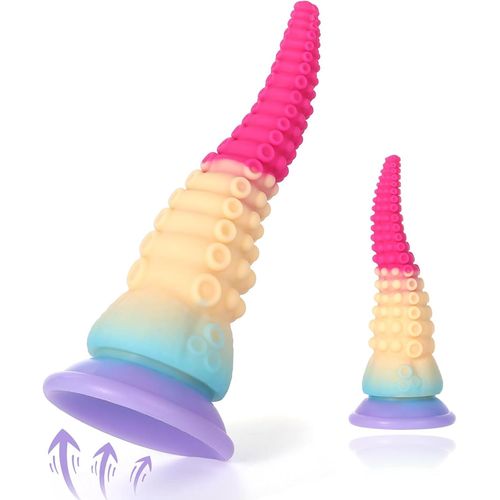 Jgd-Dildo Godemichets Tentacule De Fantaisie De 20 Cm Avec Ventouse Puissante, Queue En Silicone Pour Stimulation Anal Et Vaginale, Jouet De Massage Point G Pour Femme Et Homme