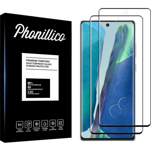 Verre Trempé pour Samsung Galaxy NOTE 20 [Pack 2] Film Transparent Bord Noir Vitre Protection Ecran Phonillico®