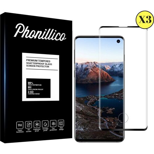 Verre Trempé Pour Samsung Galaxy S10 [Pack 3] Film Transparent Intégral Bord Noir Vitre Protection Ecran Phonillico®