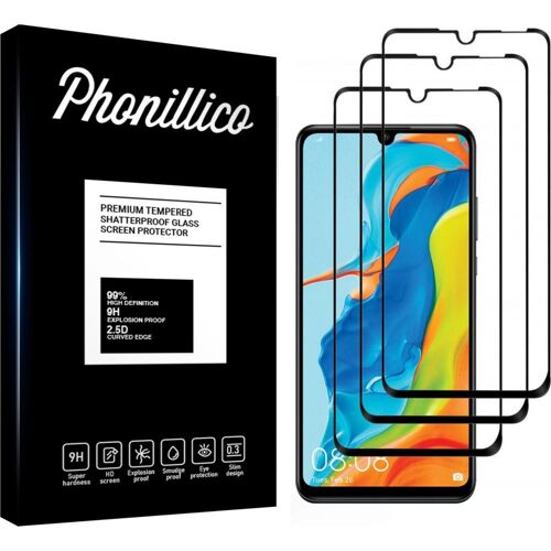 Verre Trempé pour Huawei P30 LITE [Pack 3] Film Transparent Intégral Bord Noir Vitre Protection Ecran Phonillico®