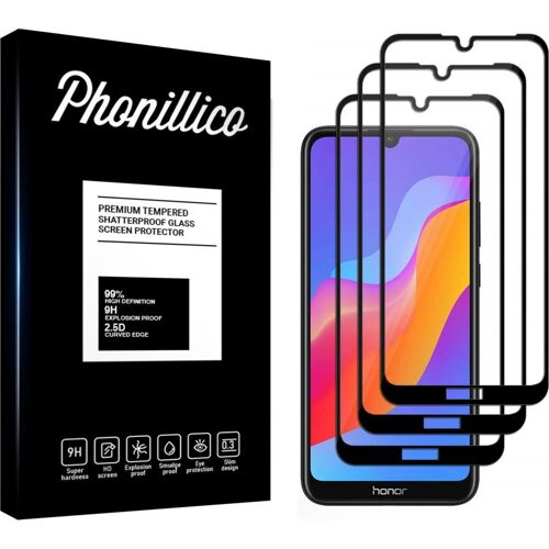 Verre Trempé pour Huawei HONOR 8A [Pack 3] Film Transparent Intégral Bord Noir Vitre Protection Ecran Phonillico®