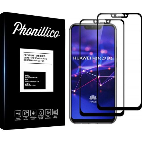 Verre Trempé pour Huawei MATE 20 LITE [Pack 2] Film Transparent Intégral Bord Noir Vitre Protection Ecran Phonillico®