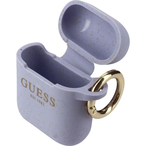 Coque GUESS AirPods Silicone pailletée Violet