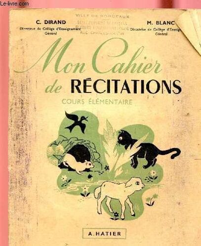 Mon Cahier De Recitations - Cours Elementaire