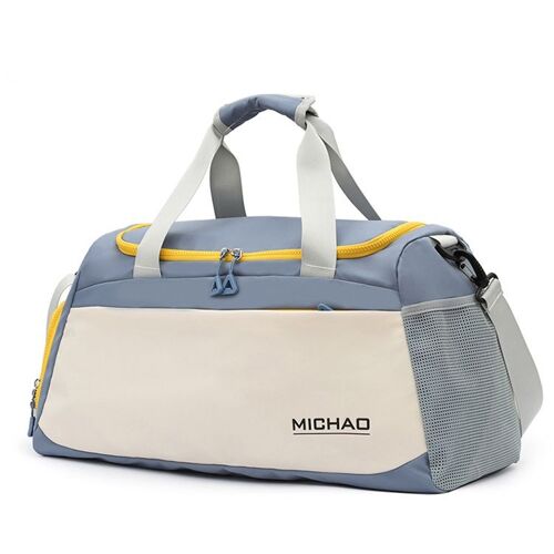 Sac de Voyage Grande Capacité Sac de Sport Homme Femme Imperméable Sac avec Compartiment à Chaussures & Poche Humide Portatif,Bleu