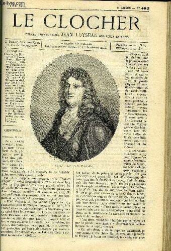 Le Clocher N° 46 - Les Sept Colonnes Du Temple (Suite) Par Jean Loyseau, Laure Aubry (Suite) Par L. Bailleul, Jean Racine, Pourquoi ? Par Marie Marguerite, Une Nuit Blanche Par Mme De Stolz, Pas(...)
