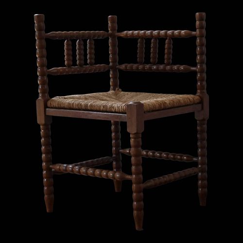 Chaise daposangle ancienne en bois tourn marron