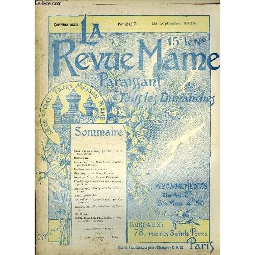 La Revue Mame N° 207 - Sans Récompense Par Jean De La Bretonnière, Bétharram, Le Sourire De Madeleine Par Jean Rameau, La Serviette Par Champol, Rembrandt Par Eugène Fromentin, L Éclairage Électrique(...)