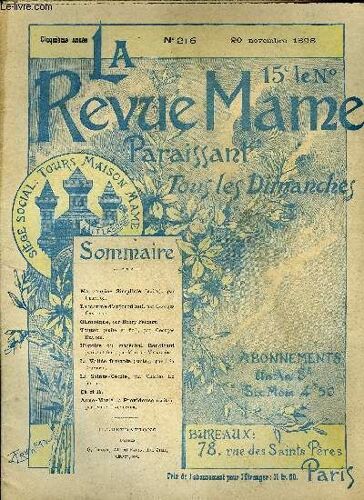 La Revue Mame N° 216 - Ma Cousine Simplicie (Suite) Par Champol, La Marine D Aujourd Hui Par Georges Contesse, Toutou (Suite Et Fin) Par Georges Beaume, Histoire Du Maréchal Boucicaut (Suite Et Fin)(...)