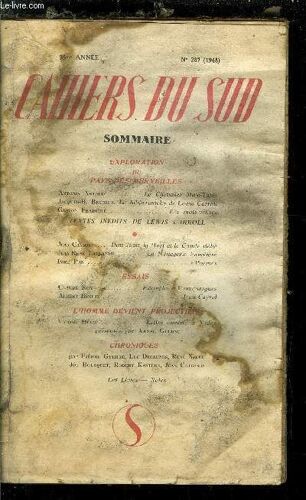 Les Cahiers Du Sud N° 287 - Exploration Ou Pays Des Merveilles, Le Chevalier Mate-Tapis Par Antonin Artaud, Le Javverwocky De Lewis Carroll Par Jacques B Brunius, Les Mots-Valises Par Gaston Ferdière(...)
