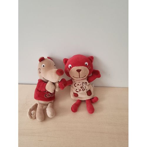 Doudou Chien Chat Rouge Beige D.P.A.M. Du Pareil Au Meme