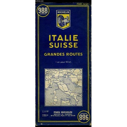 Carte Michelin N°988 - Italie - Suisse - Grandes Routes
