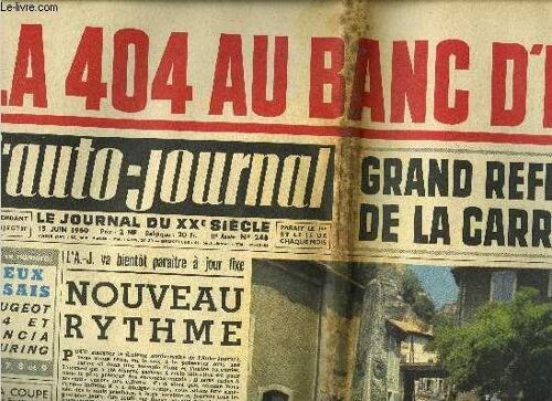 L Auto Journal N° 248 - La 404 Au Banc D Essai, Grand Referendum De La Carrosserie, L A.J. Va Bientot Paraitre A Jour Fixe, Nouveau Rythme Par Maurice Evrard, Le Suite De Notre Grande Enquête : Du(...)