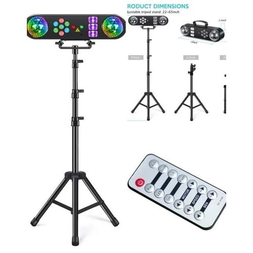 Portique lumineux - AUDIO CLUB - PC51SET - 5-en-1 - 7 Leds RGB - Laser rouge et vert