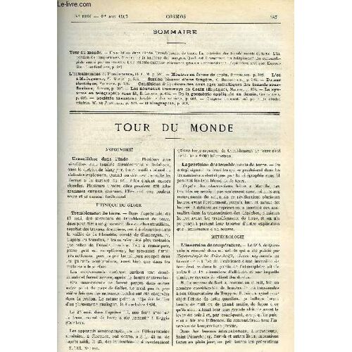Le Cosmos - Revue Des Sciences Et De Leurs Applications N° 1166 - Uranolithes Dans L Inde, Tremblement De Terre, La Prévision Des Tremblements De Terre, L Inversion De Température, Mesure De La(...)