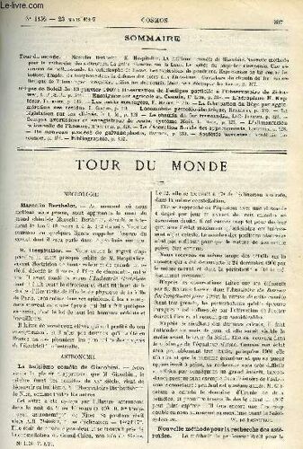 Le Cosmos - Revue Des Sciences Et De Leurs Applications N° 1156 - Marcelin Berthelot, E. Hospitalier, La Huitième Comète De Giacobini, Nouvelle Méthode Pour La Recherche Des Astéroides, La Gelée(...)