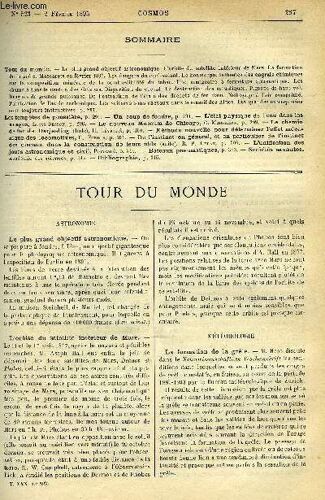 Le Cosmos - Revue Des Sciences Et De Leurs Applications N° 523 - Le Plus Grand Objectif Astronomique, L Orbite Du Satellite Intérieur De Mars, La Formation De La Grele, Mascarets En Février 1895, Les(...)
