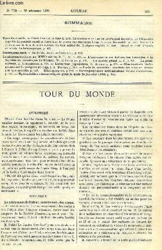 Le Cosmos - Revue Des Sciences Et De Leurs Applications N° 779 - Chute D Un Bolide Dans La Mer, La Résistance De L Air Au Mouvement Des Corps, La Télégraphie Sans Fils, La Gondole-Omnibus Électrique(...)