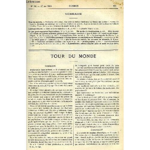 Le Cosmos - Revue Des Sciences Et De Leurs Applications N° 748 - Prolétariat Intellectuel, Une École De Cuisine Électrique, La Vitesse Des Navires A Vapeur, La Bouée C. Hutchins, Le Chauffage Des(...)