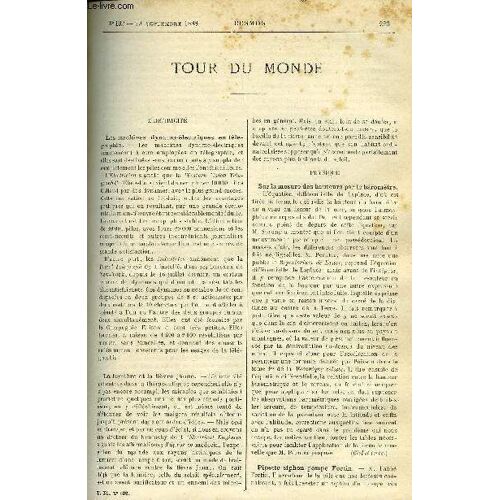 Le Cosmos - Revue Des Sciences Et De Leurs Applications N° 192 - Les Machines Dynamo-Électriques En Télégraphie, La Lumière Et La Fièvre Jaune, Sur La Mesure Des Hauteurs Par Le Baromètre(...)