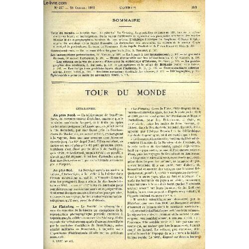 Le Cosmos - Revue Des Sciences Et De Leurs Applications N° 457 - Au Pole Nord, Au Pole Sud, Le Flatoebog, La Population De Rome En 1892, La Mise En Valeur Des Terres Basses Et Marécageuses, De La(...)