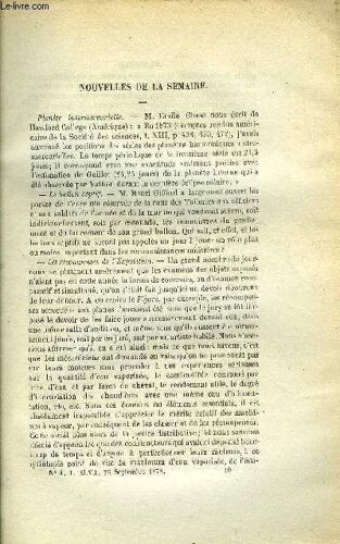 Les Mondes (Cosmos) N° 4 - Planète Intermercurielle, Les Récompenses De L Exposition, Un Volcan En Activité Dans La Lune, Conservation Du Poisson Par Une Pression Hydraulique, Polissage Des Obus(...)