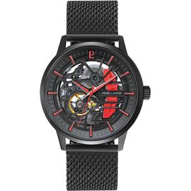 Montre Homme Paddock Noir Cadran Noir Bracelet Acier Milanais Noir 22 Mm