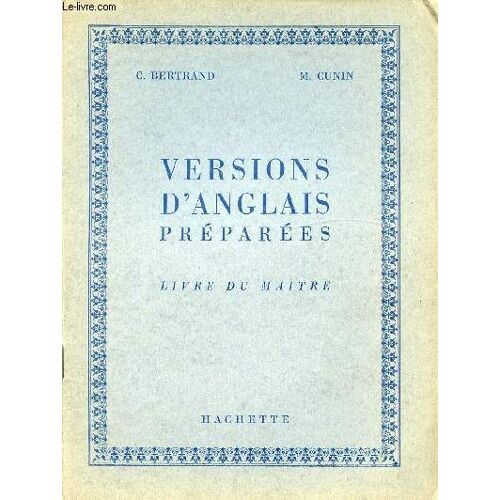 Versions D Anglais Preparees - Livre Du Maitre