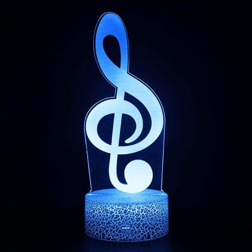 Lampe Led 3d En Forme De Note, Thème Musique De La Salle, En Abs, 7 Couleurs, Lampe De Bureau Modifiable, À La Mode, Cadeau D'anniversaire Ou De Noël