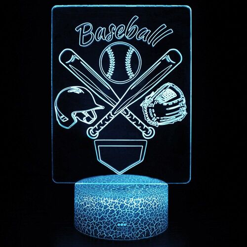 3d Led Veilleuse De Baseball Motif Bureau Lampe De Chevet Éclairage Maison Chambre Décoration Cadeaux Pour Anniversaire De Noël Dropshipping