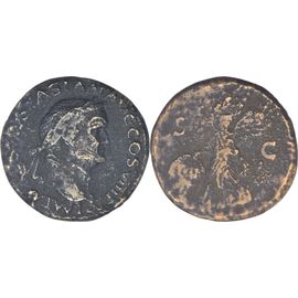 Rome - Dupondius - Vespasien - 76 Ad - Victoire Portant Bouclier Spqr - Ric.757b - 17-175