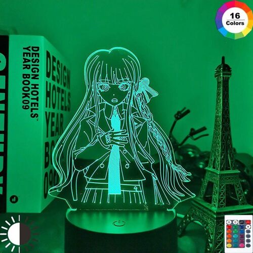 Lampe Led 3d En Acrylique Kyoko Kirigiri, Luminaire Décoratif D'intérieur, Idéal Pour Une Chambre À Coucher Ou Comme Cadeau Pour Enfant