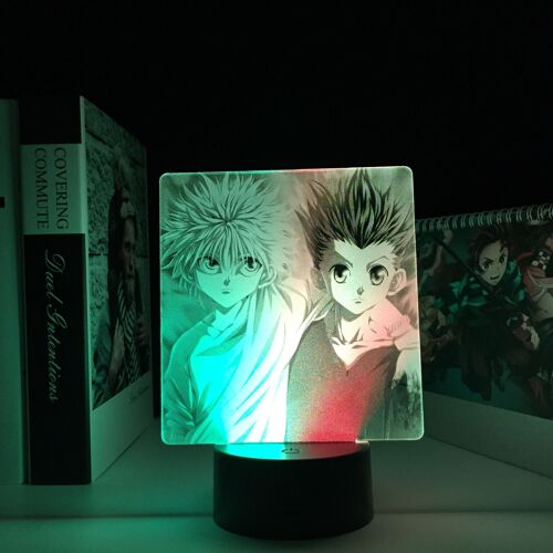 Hunter X Hunter Anime Figure Killua Lampe Colorée À Deux Tons Pour Décor De Chambre D'enfant Cadeau D'anniversaire Manga Deux Tons Lumière Led Acrylique