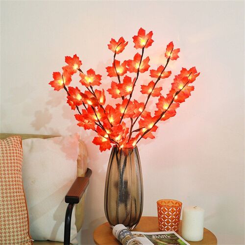 Guirlande Lumineuse À 20 Led En Forme De Branche De Saule, Simulation De Feuilles D'érable, Pour Bricolage, Remplissage De Vase, Pour Fête De Noël