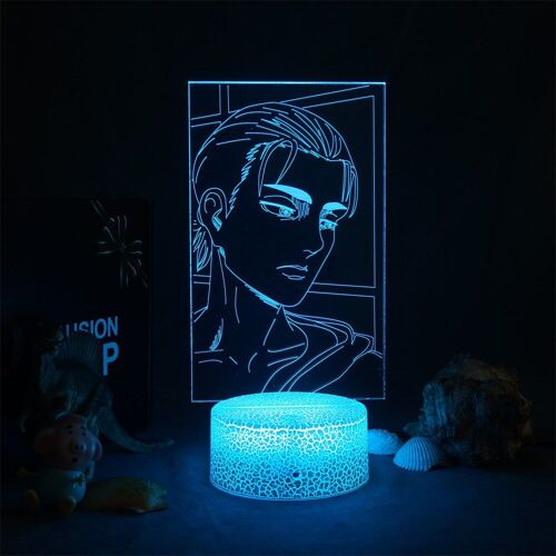 Lampe Led 3d Représentant Titan 4 Eren Yeager Jaeger, Luminaire Décoratif D'intérieur, Style Manga, Shingeki No Kyojin, Idéal Pour Une Chambre À Coucher Ou Comme Cadeau
