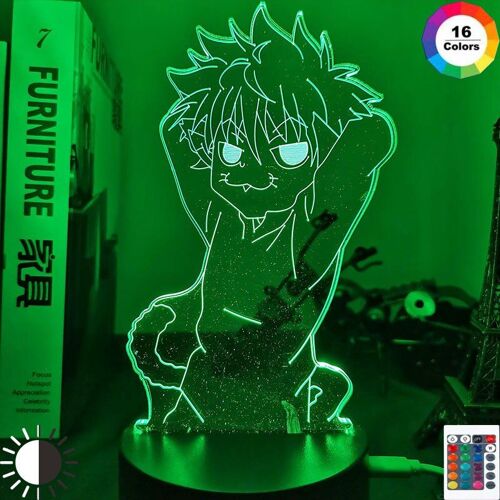 Lampe Led 3d En Acrylique, Anime Hunter X Hunter Killua, Veilleuse Pour Chambre À Coucher, Cadeau D'anniversaire, Manga Hxh Killua Cat