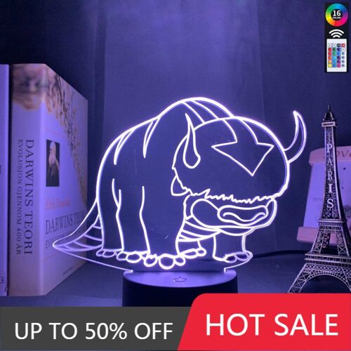 Lampe 3d En Forme D'avatar, Le Dernier Maître De L'air, Veilleuse Pour Enfants, Décor De Chambre D'enfant, La Légende De Aang Appa, Lampe De Table Cool
