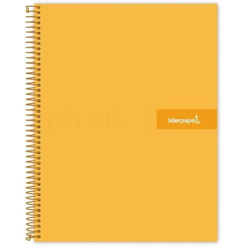 Liderpapel Cahier Spirale Crafty Couverture Contrecollée A5 240p 90g Microperforé - Orange