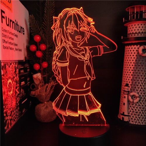 Veilleuse Led 3d Astolfo, Personnage De Dessin Animé, Lampara Kawaii, Lampe De Décoration De Chambre, Manga, Lampe Sabre Néon