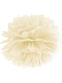Pompon À Suspendre En Papier Crème 35 Cm