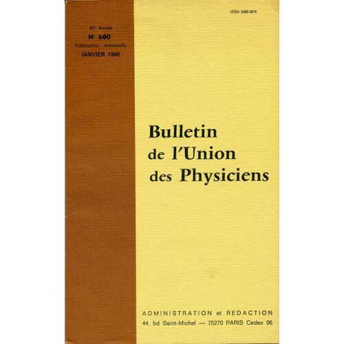 Bulletin De L Union Des Physiciens 680