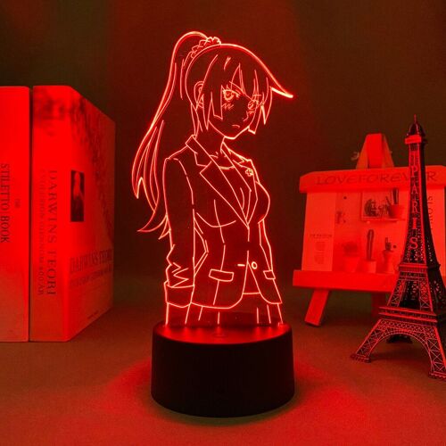 Lumière Led 3d Anime Senjougahara Hitagi, Veilleuse De Décoration Pour Chambre À Coucher, Cadeau D'anniversaire, Lampe De Bureau, Manga